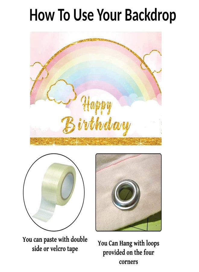 Theme My Party Rainbow Theme Birthday Party Supplies Rainbow Birthday Party Decoration Items with Rainbow Birthday Party Backdrop (6FT X 6FT) - Image 3
